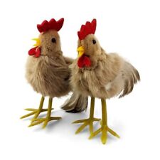 2 Stück Deko-Oster-Hahn Braun