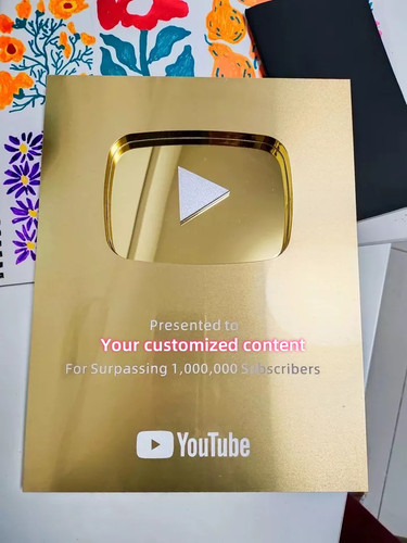 Youtube play button silver - button,