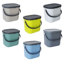 ROTHO Müll Eimer Bio Mülltrennung Kunststoff 6L Abfall braun schwarz blau grau