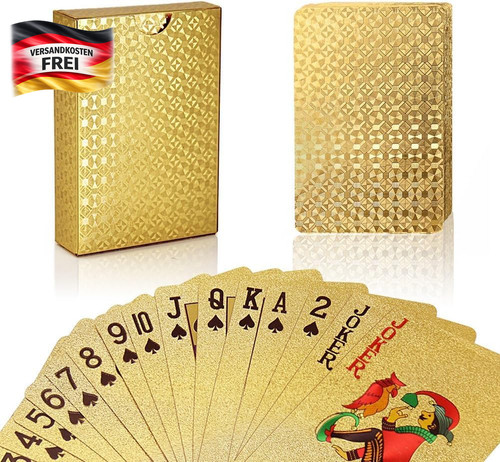 Pokerkarten set goldfolie - pokerkarten,
