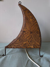 Orientalische Lampe Ziegenleder braun mit Henna & handgeschmiedetes Eisen