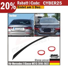 Spoiler Lackiert Heck Lippe für Mercedes E-Klasse W213 2016-2022 Glanz Schwarz