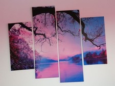 Wanddekoration  Kunstdruck  Wandbilder-Set  4-teilig.  Fröhliche Farben