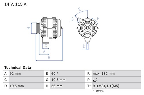 Bosch 986 041 120 alternator - 986,