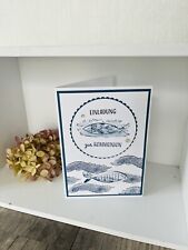 10x Einladungskarten Kommunion Konfirmation Taufe Umschläge Stampin’Up! Marine