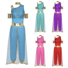 DE Damen Tanzhose Prinzessin Dancewear Verkleidung Bodysuit Glänzend Jumpsuit