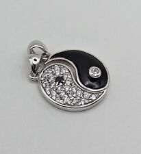 925 Silber Partneranhänger Ying Yang mit Edelsteinen Schmuck Herren Damen