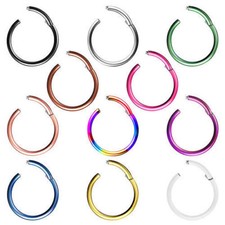 Septum Piercing Clicker Ring Universal Ohr Scharnier Segment Nase Lippe Intim