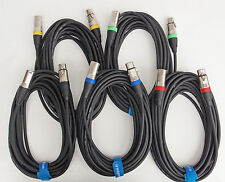 Mikrofon Kabel XLR DMX Kabel OFC-Kupfer Set mit 2x10m + 3x7,5m inkl. Kabelklett