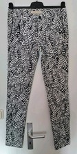 ZARA Woman Chinohose,Gr.34, animalprint, Zebramuster, schwarz/weiß mit FauxLeder
