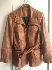 Lederjacke Damen TCM Boho Style 38/40 Braun Lamm-Nappaleder