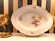 KPM BERLIN Schale Platte GROß Englisch Glatt Blumen Goldrand 1. Wahl von 1912 !!