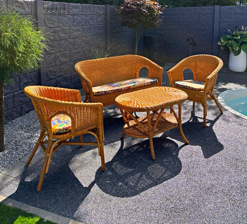 Rattan korb garten - garten, sitzgruppe