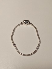 Pandora Moments Herz und Schlangen-Gliederarmband Sterling-Silber 590719-19