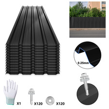 12x Schwarze Dachplatten UV-best. Dachbleche Trapezblech Stapelbar Wellplatten