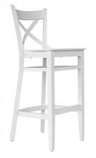 Barhocker Hocker Barstuhl Tresenhocker Buche Massiv weiß ungepolstert H-65 TB010