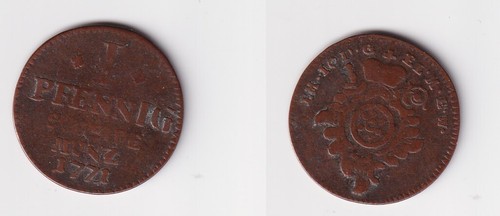 Pfennig kupfer münze erfurt - 1,