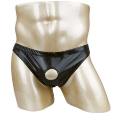 Sexy Herren Wetlook String Tanga Offener Slip mit Penisloch Unterhose Jockstrap