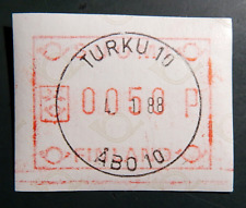 Finnland 1988: FRAMA label,MN 3, 00.50 P., Stempel: "TURKU 4.1.88", Druckabart