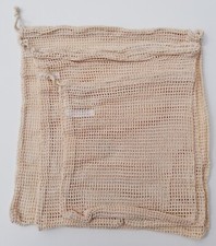 6 Stk. Obst Gemüse Beutel Netze 100% Baumwolle wiederverwendbar Nüsse Säckchen