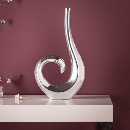 Moderne vase wave 47cm silber - moderne,