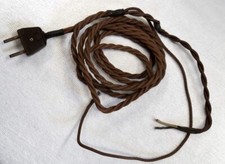 Nostalgisches Stromkabel 2 + 1 adrig, Gummi, Textilumsponnen 2 mtr.