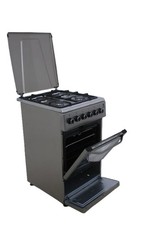 Gasline Gas-Elektro Standherd SHGE5060INX Elektrobackofen mit Gaskochfeld 50 cm