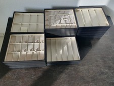 20x Organizer / Tablett Schmuck 24,0 x 20,0 cm schwarz stapelbar Vintage Leder?