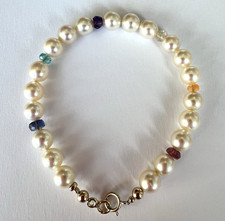 Japanische Salzwasser Akoya Perlen Armband 375 K, 7 mm rund,