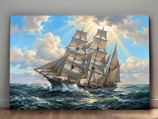 Segelschiff in bewegter See -