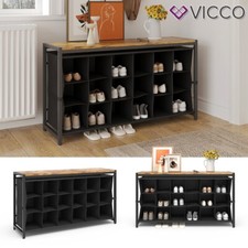 Schuhschrank Fyrk Eiche rustikal 100 x 54,5 cm Vicco