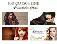 100 Gutscheinkarten MIX  Friseur Hairstylisten Beauty Salon Damen
