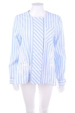 Lorena Antoniazzi Hemd-Bluse Oversize Stickereien I 44 = D 38 graublau off-white