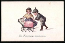 AK Junge als Soldat mit seiner