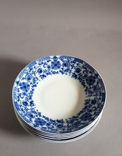 6 Suppenteller - Porzellan - Egeria - Kobalt blau - Hutschenreuther - 60er Jahre