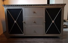 Spinder Sideboard/Vitrine Schwarz/Silber, gebraucht, gut erhalten