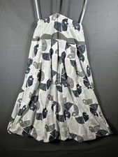 KanaBeach Kleid 36 38 Neckholder weiß mit schwarz grauem Print Rippkleid Sommer