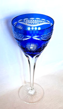 Altes, blaues Weinglas / Römer  - Überfang