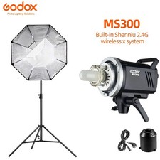 Godox MS300 2,4G 300W Studio Blitz Blitzgerät + 95cm Softbox + Stativ