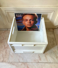 Vintage Ikea - dekorative LP-Schallplatten Kiste - 80er Jahre, weiß