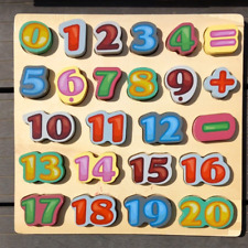 Holzpuzzle  Zahlen von 0 - bis 20  Steckpuzzle mit =, -, +