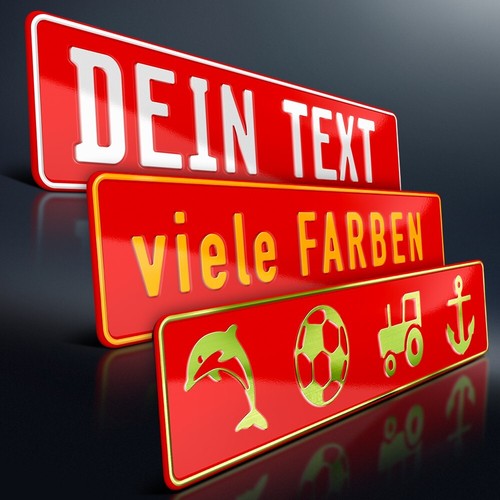 Funschild geprägt rot - 1x,