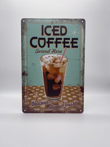 Blechschild iced coffee - blechschild,