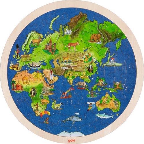 Einlegepuzzle weltkugel holz - einlegepuzzle,