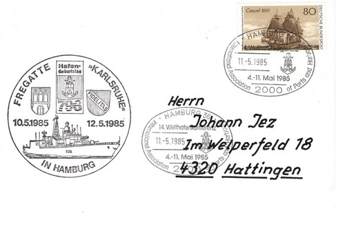 Schiffspost fregatte karlsruhe - schiffspost,
