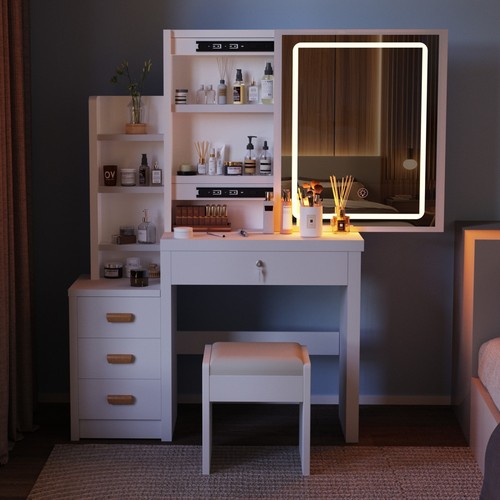 Schminktisch mit led spiegel - mit, led-spiegel