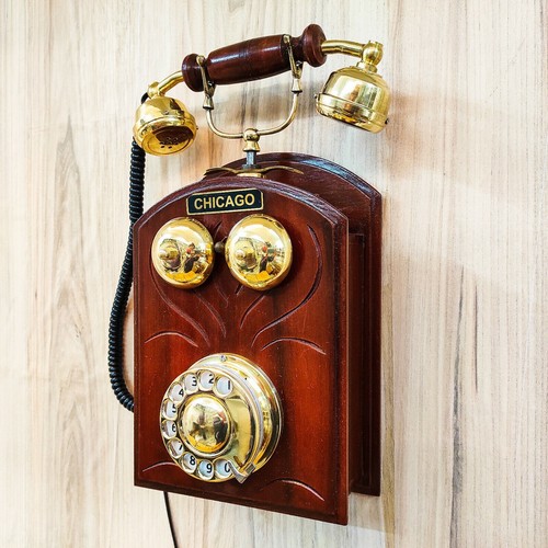 Antik holz vintage telefon - vintage,