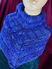 Warmer Schalkragen*Loop* Cowl *Nackenwärmer *blau  *Inselgarn*handgesponnen