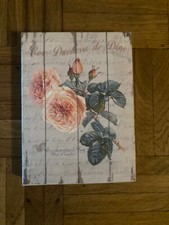 Bild, Leinwand, Holz, Pfingstrosen, 17,5*13cm, Top Zustand