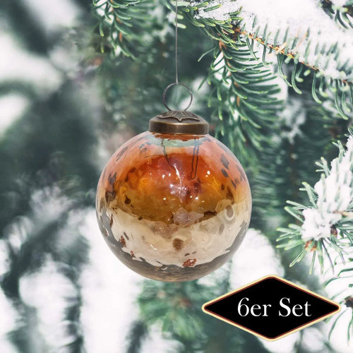 Weihnachtskugeln rund orange - rund,,